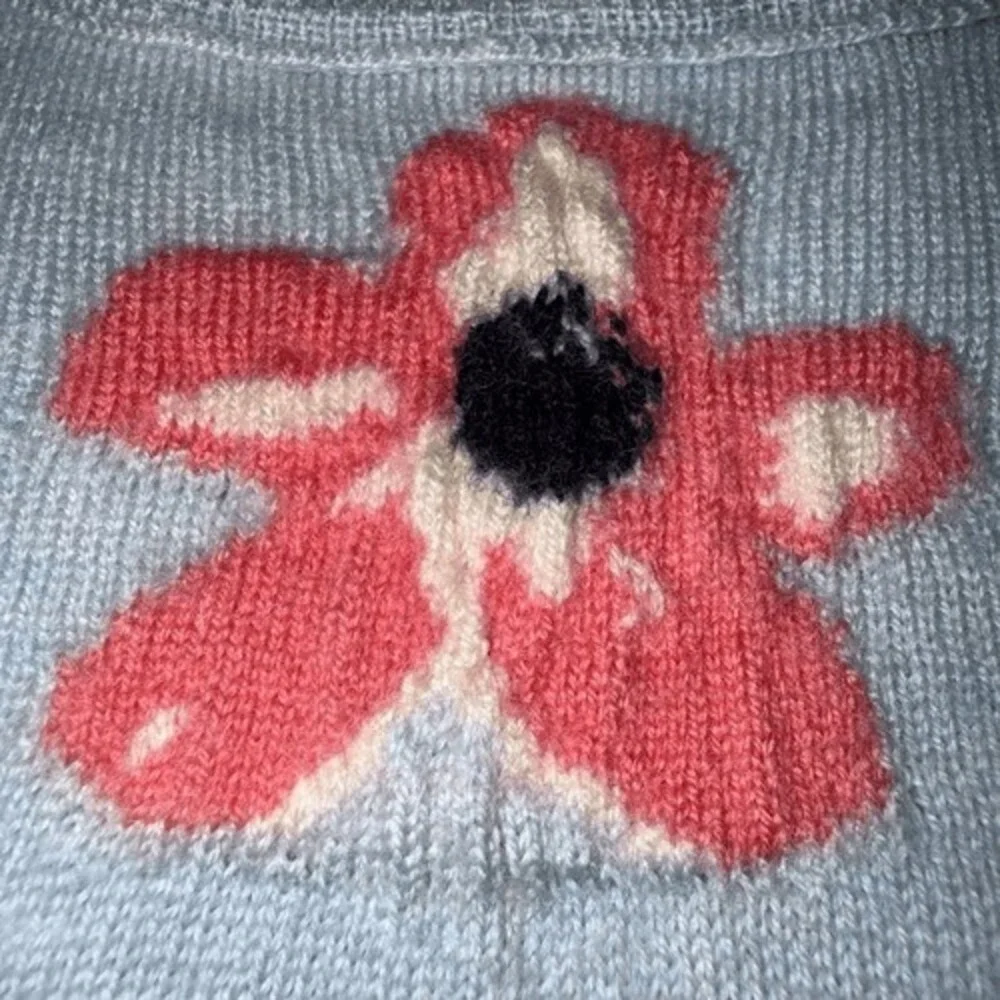 J. CREW 100% Merino Wool Tippi 3/4 Sleeve Crewneck Sweater Graphic Floral EUC XS
